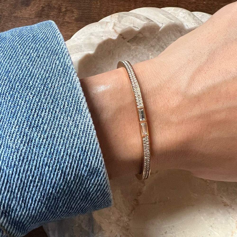 Elegant Gold Diamond Bangle Bracelet - Michael Kors